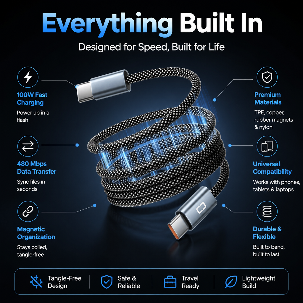 AeroMag™ — Charge Faster, Stay Tangle-Free, and Own Your Space Instantly