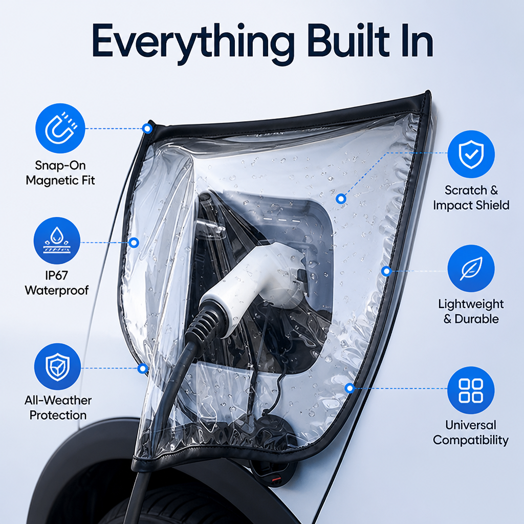 StormGuard™ — Snap-On Armor That Keeps Your EV Charger Flawless Rain or Shine