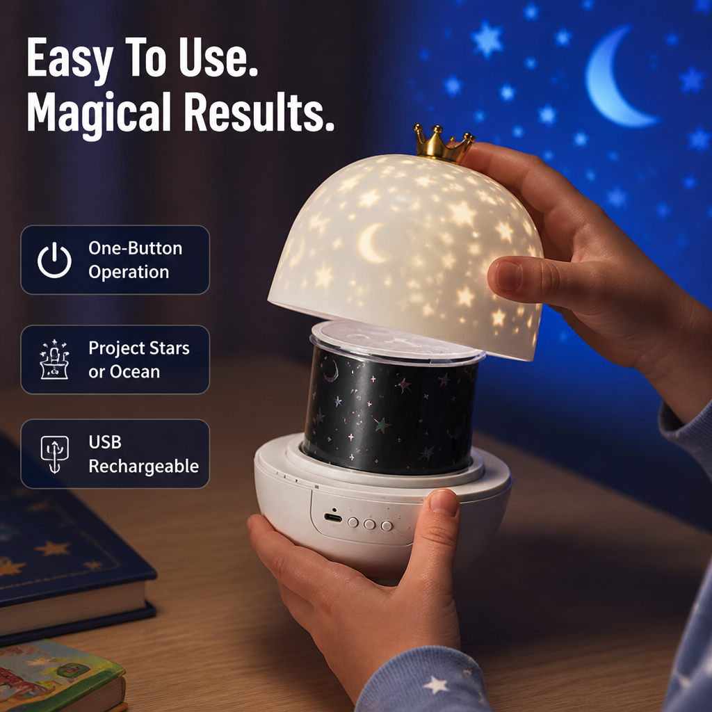 LumiTide™ — Transform Bedtime into a Soothing, Magical Escape Your Child Will Love