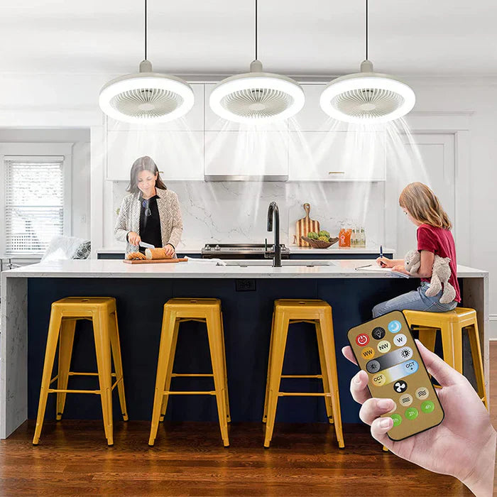 Modern Ceiling Fan with LED Light – Quiet Home Cooling for Living Room & Bedroom