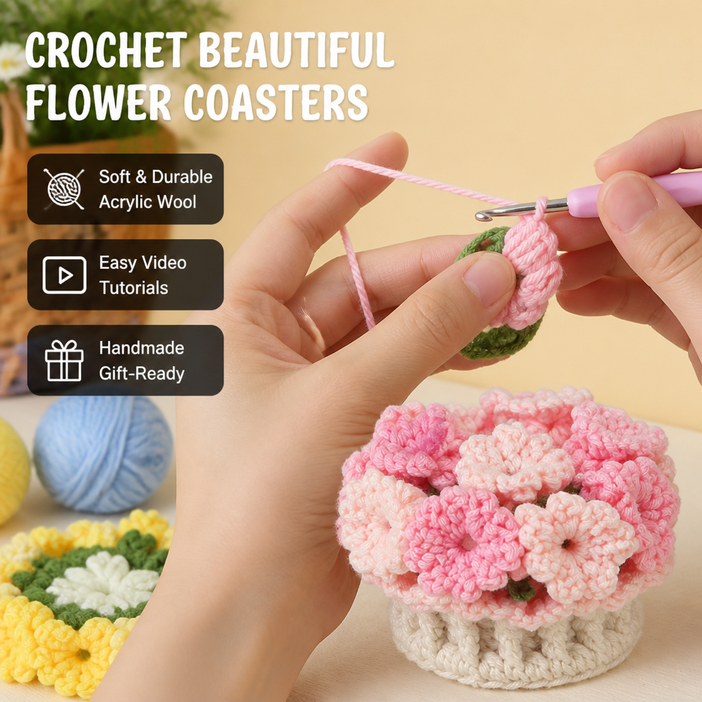 LumaPetal™ — Crochet Cozy Flower Coasters Even If You've Never Held a Hook