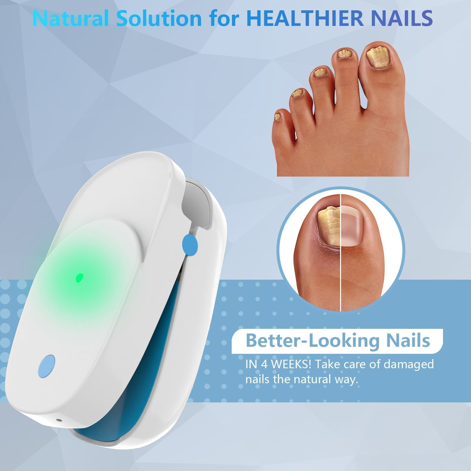 Portable Laser Therapy Device for Nail Cleaning - FDA Cleared