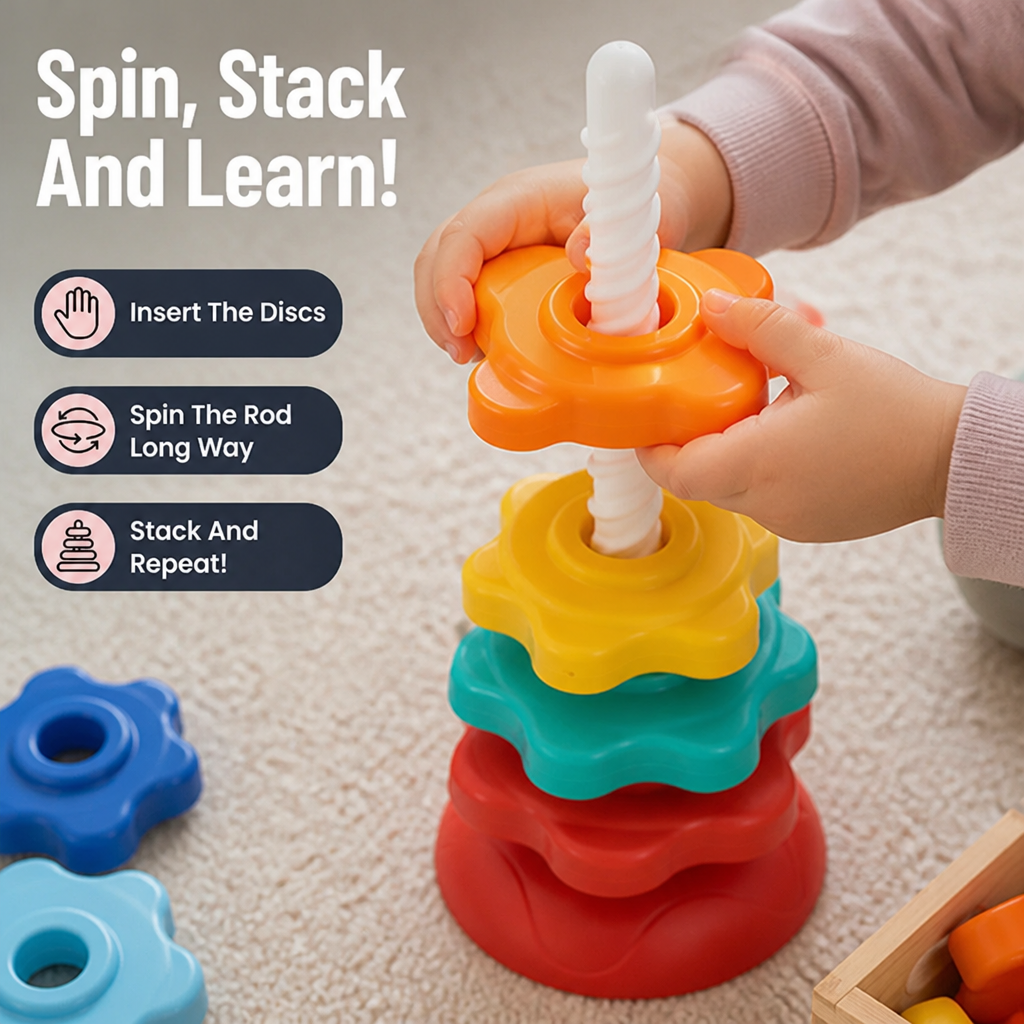 VividTwist™ Spinning Tower — Spark Endless Wonder and Sharpen Young Minds with Every Spin