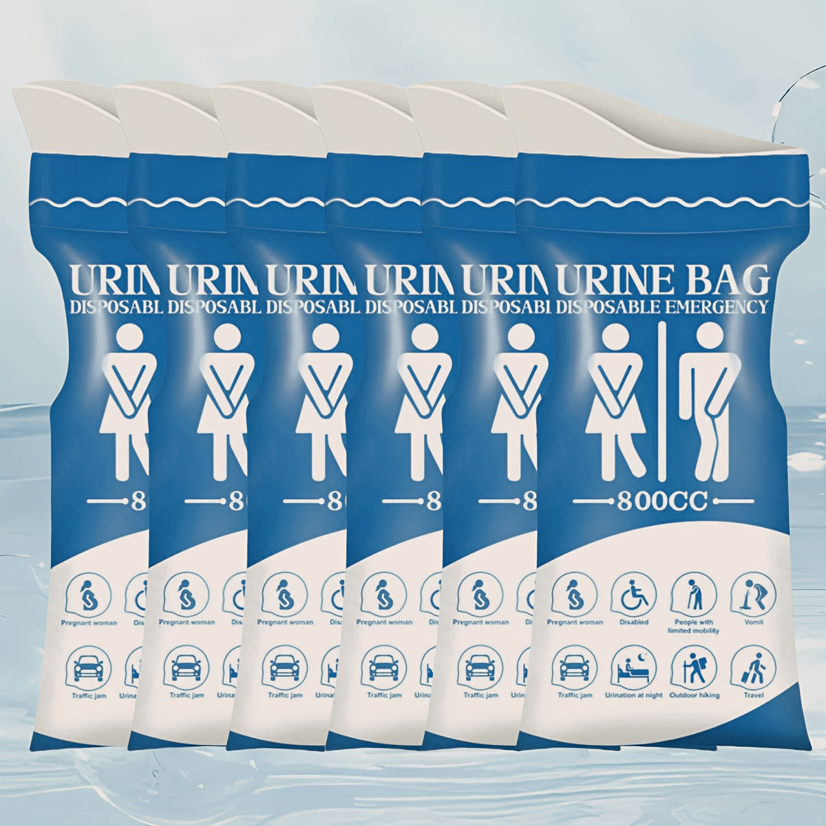 Disposable Urine Bags 800 ml for Car & Travel