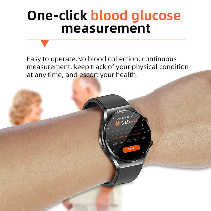 Health Monitoring Watch with One-Click: Blood Sugar, Pressure, ECG, HRV, Heart Rate