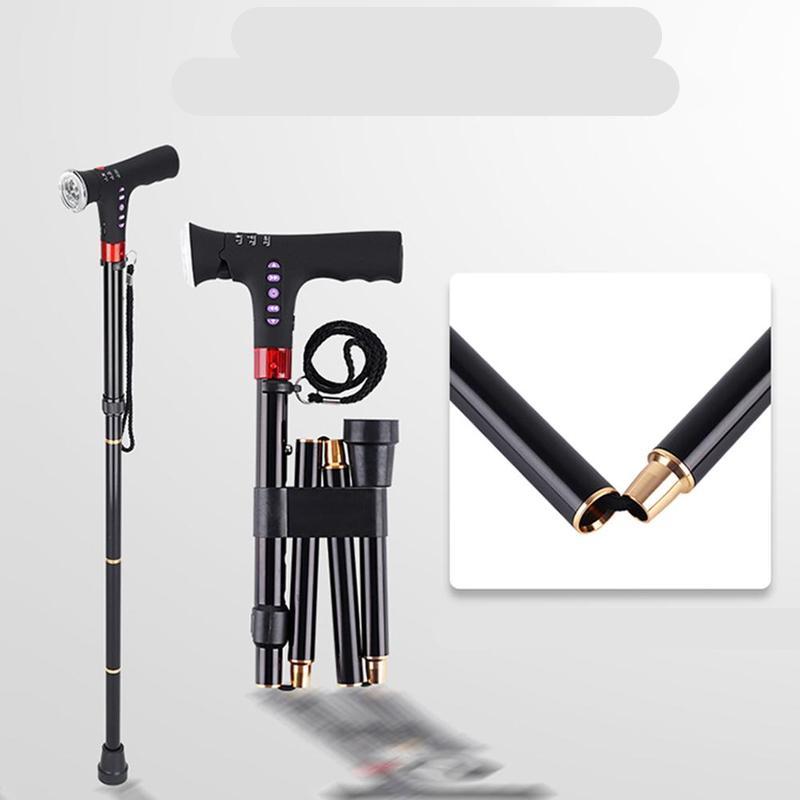 Adjustable Outdoor Walking Sticks with LED Lights for Hiking and Fitness