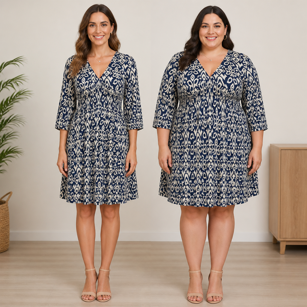 CelestialAura™ Floral V-Neck Dress — Flaunt Your Curves with Effortless Elegance and All-Day Comfort