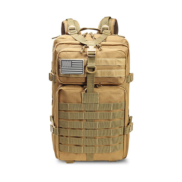 Military-Style Tactical Backpack Bag - 45L Waterproof Capacity