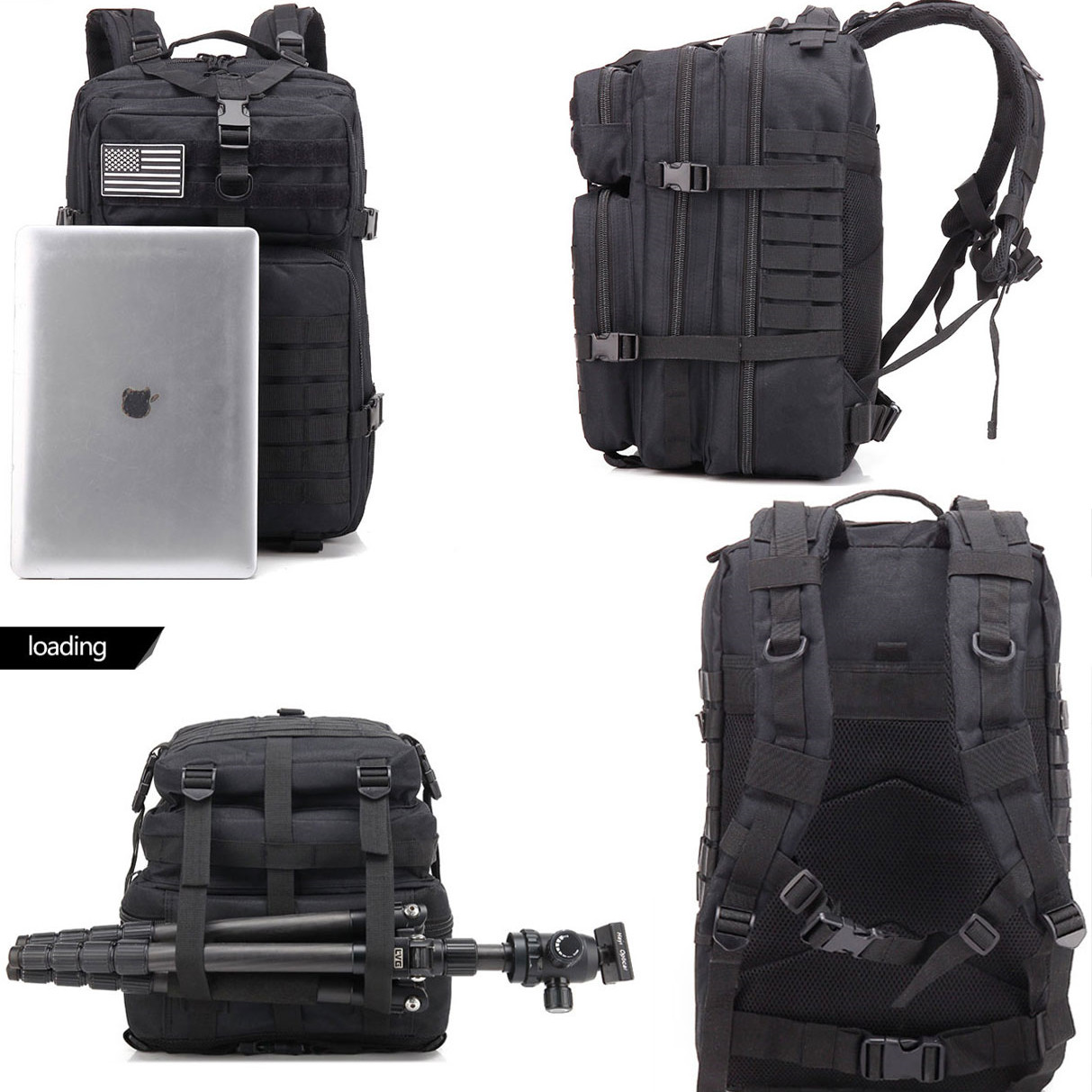 Military-Style Tactical Backpack Bag - 45L Waterproof Capacity