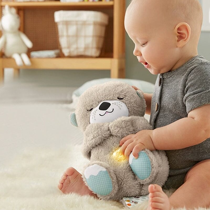Soothing Plush Toy with Heartbeat and Sound Features – Otter