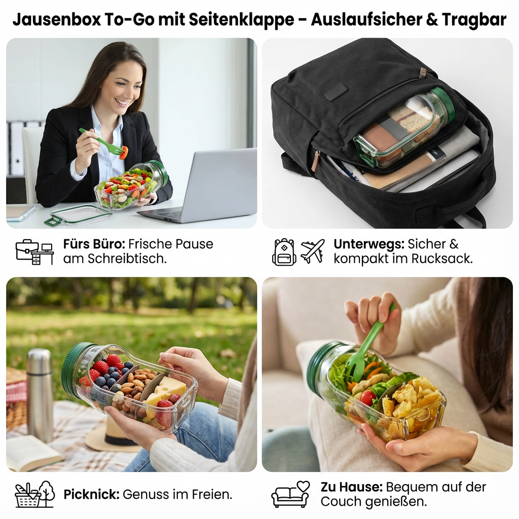 Travel-Friendly Food Container – Keep Meals Fresh, Crunchy, and Spill-Free