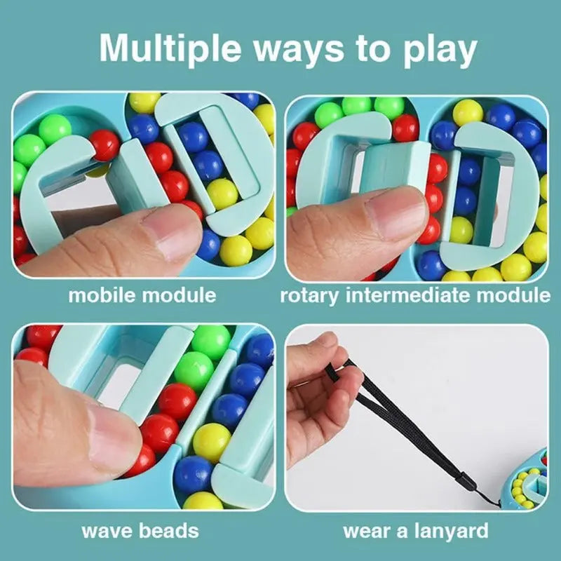 Rotating Bean Fidget Puzzle — Improves Logic & Color Recognition