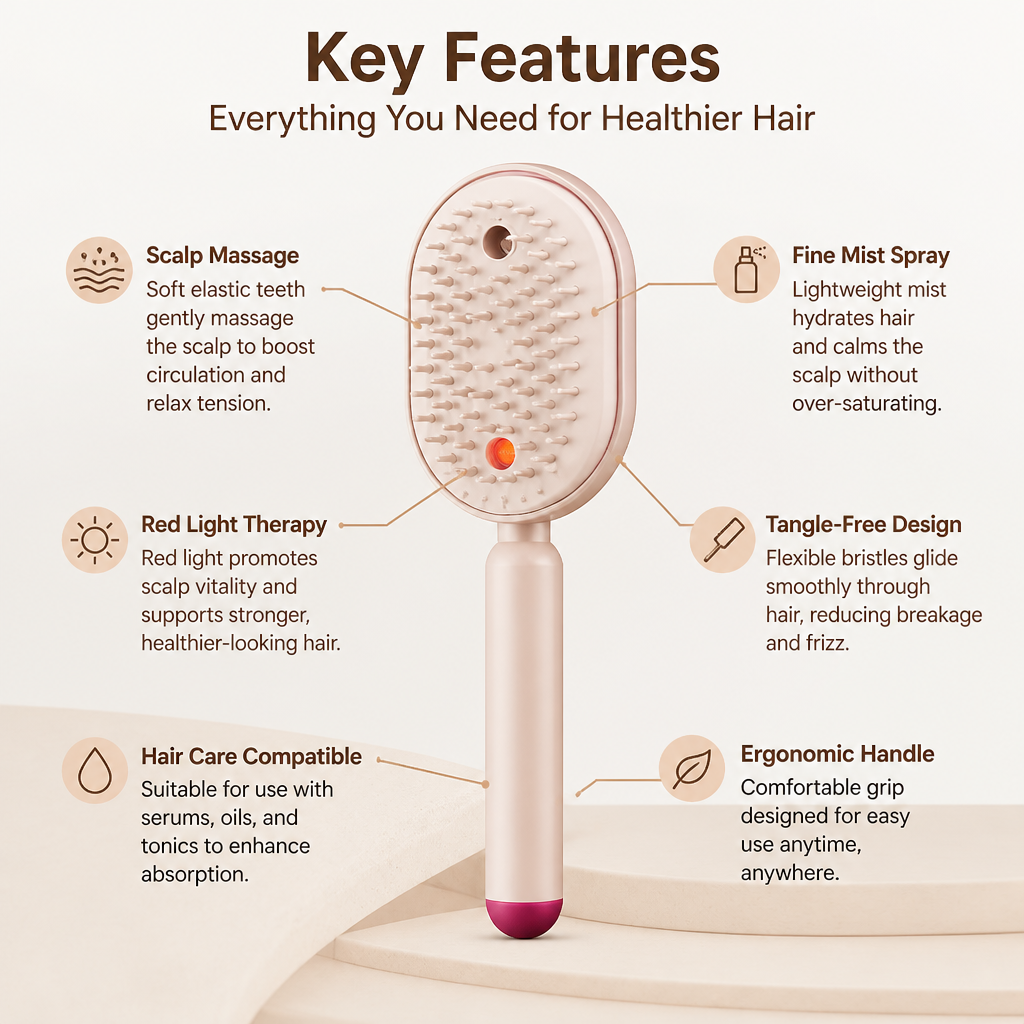 RevitaSilk™ Scalp Massager Comb — Turn Every Stroke into Silky, Stress-Free Hair Bliss