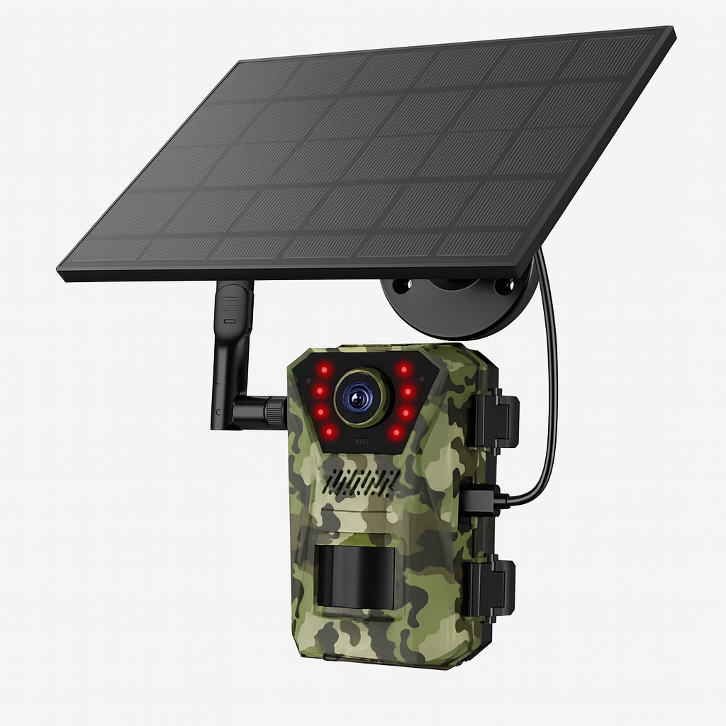 Solar-Powered 4G Trail Camera with Night Vision and 4K Resolution