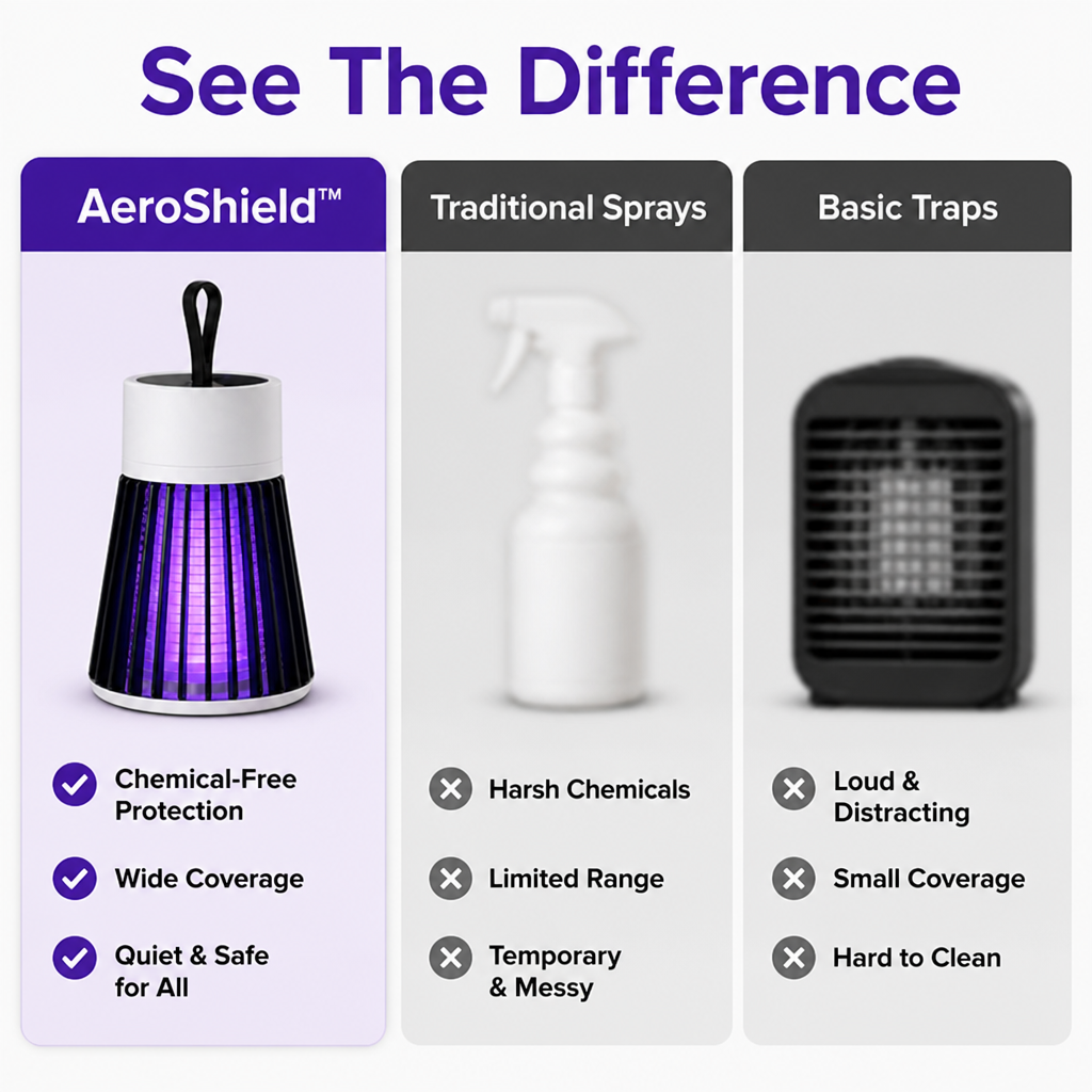 AeroShield™ — Enjoy Silent, Chemical-Free Freedom from Mosquitoes and Flies