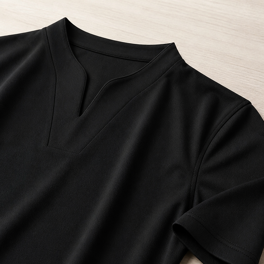 StratoFlex™ – Slim-Fit Performance Tee with Notched Stand Collar