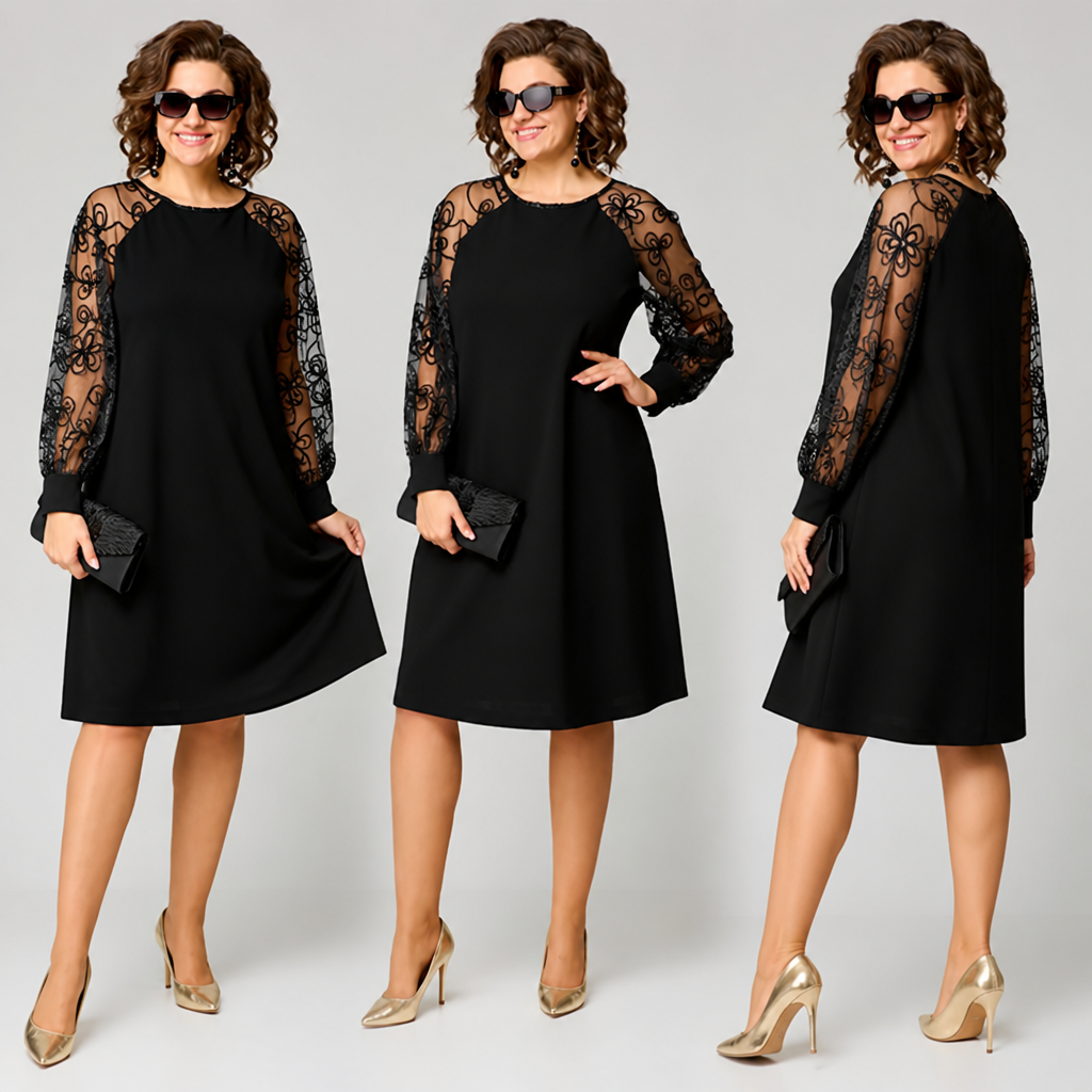 SeraphineLuxe™ Lace Patchwork Dress — Glide Through Your Day Wrapped in Confidence and Comfort