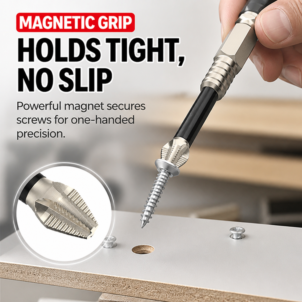 MagnoGrip™ Magnetic Screwdriver Bit Set — Lock Every Screw Instantly for Flawless, Frustration-Free Projects