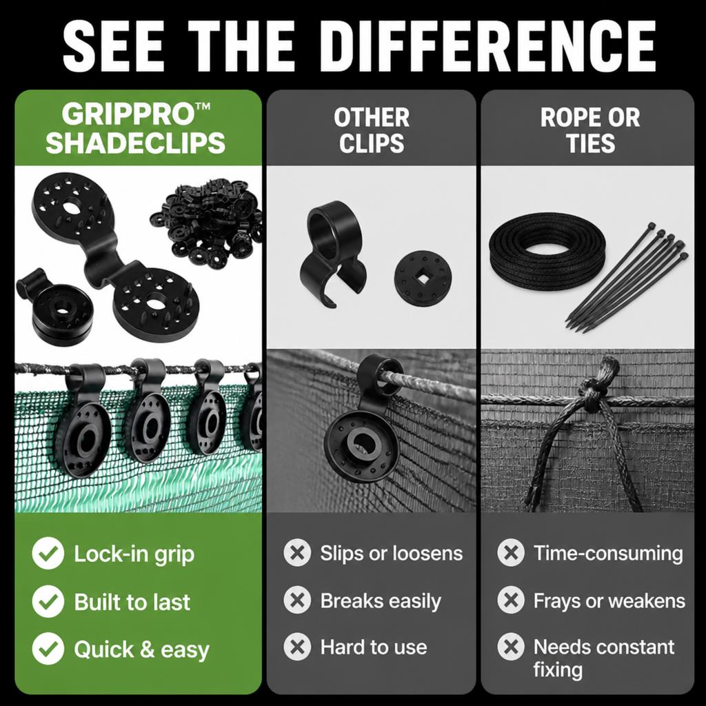 GripPro™ ShadeClips — Lock Your Outdoor Shade Tight for Worry-Free Comfort Every Time