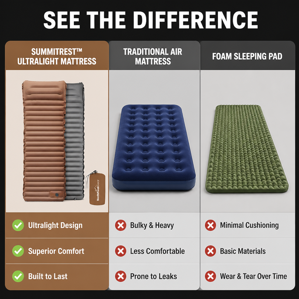 SummitRest™ Ultralight Mattress — Wake Up Energized, Carry Less, Explore More