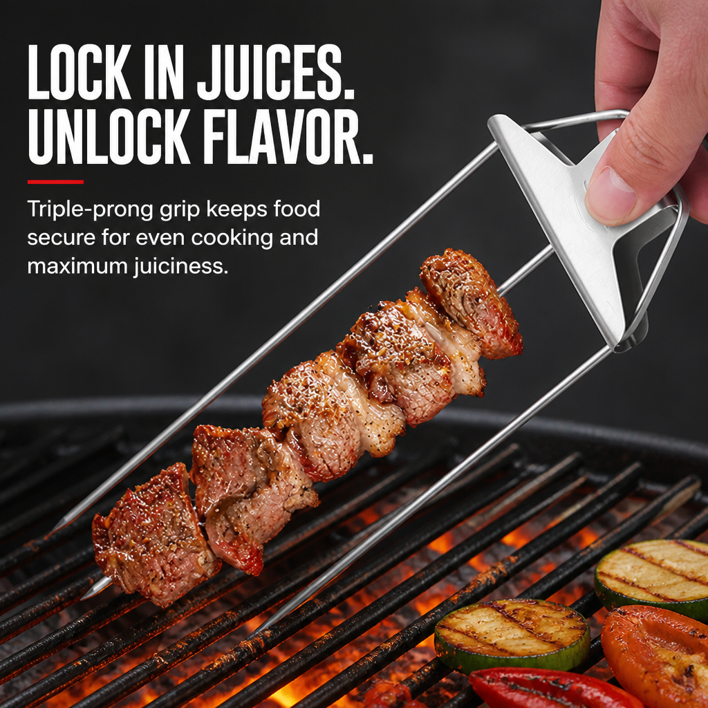 SearMight™ — Lock Food in Place, Slide It Off Clean, Grill Like a Pro