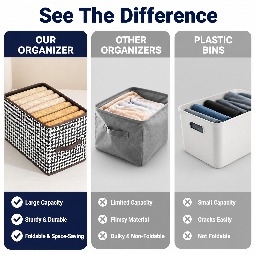 VeerCraft™ Foldable Organizer — Clear the Clutter and Find Your Favorite Jeans Instantly