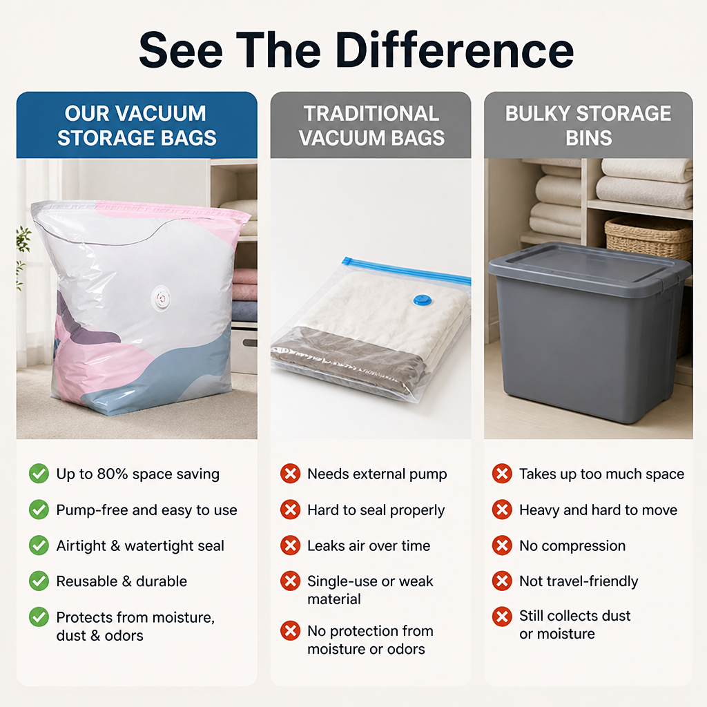 ZenCove™ Large Vacuum Storage Bags — Instantly Shrink Clutter and Unlock Peaceful Space