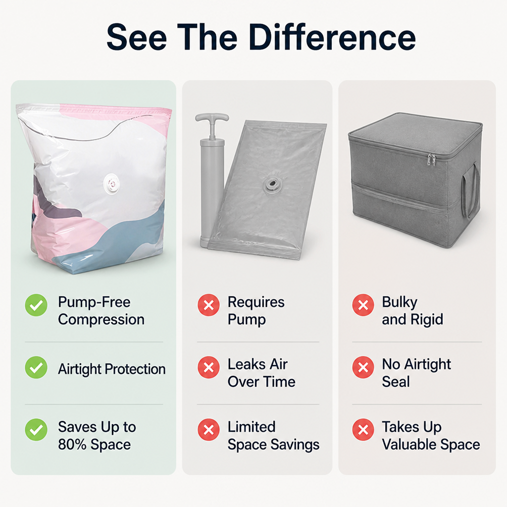 AirNest™ Vacuum Bags — Crush Clutter Instantly and Keep Your Clothes Fresh, Dry, and Safe
