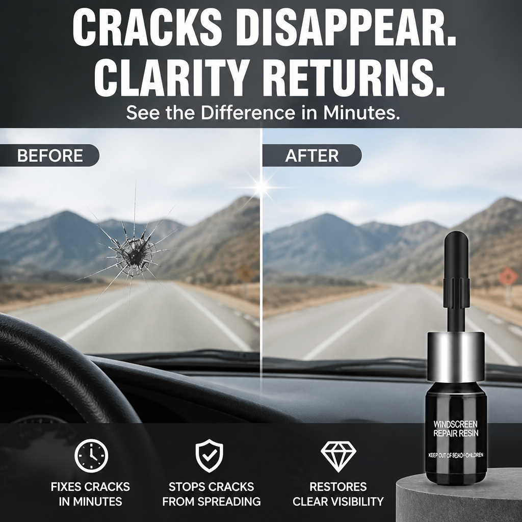 CrystalGuard™ Repair Kit — Clear, Strong Glass That Stops Cracks Cold in Minutes