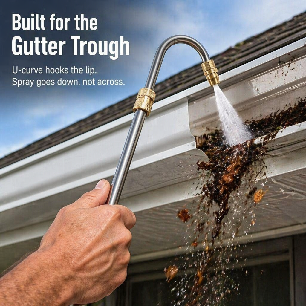 SkySweep™ — Blast Gutters, Siding & Second-Story Grime Without Climbing a Ladder