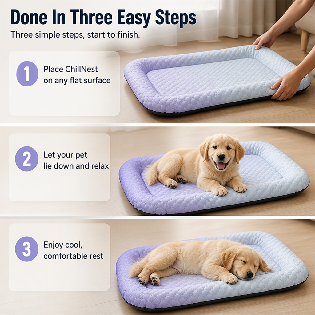 ChillNest™ — Keep Your Pet Instantly Cool, Calm, and Cozy All Day Long