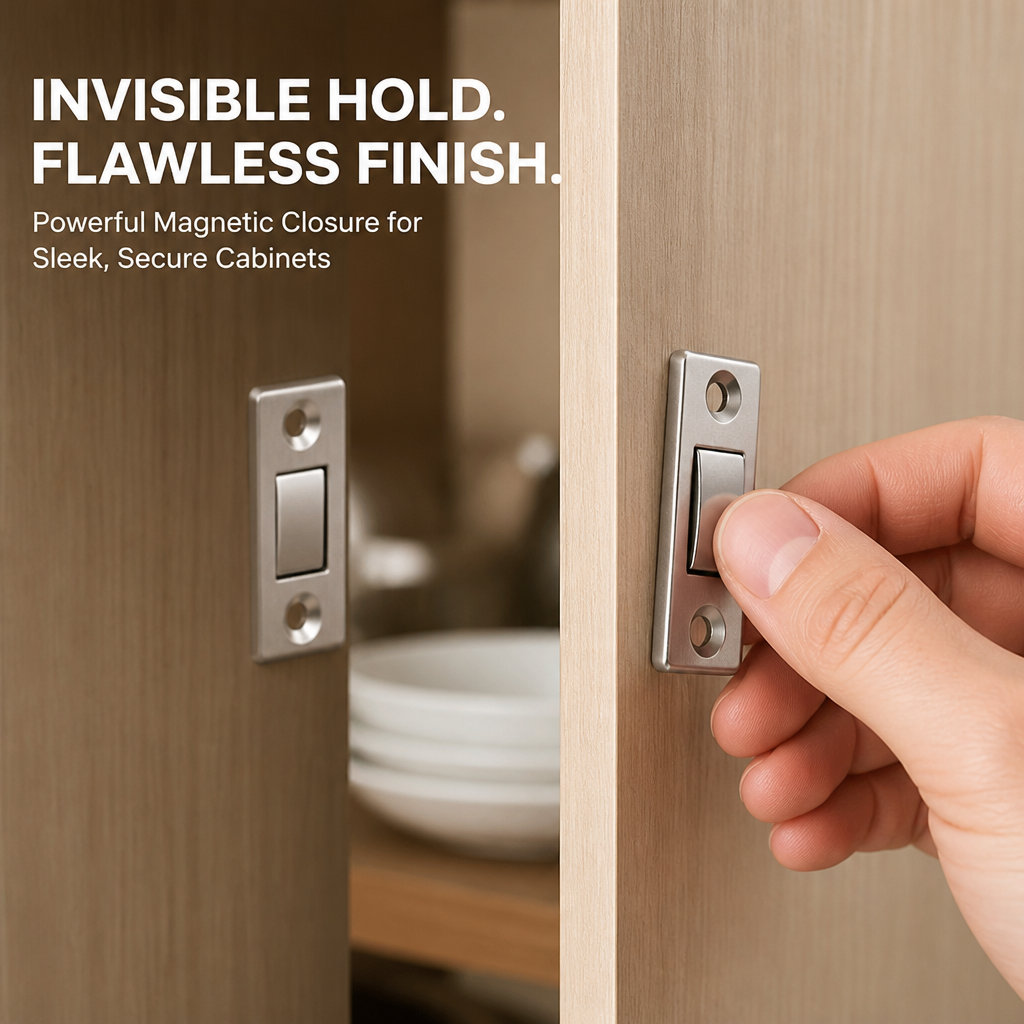 MagnaSeal™ — Effortless Quiet Security That Keeps Your Cabinets Flawless and Locked Tight