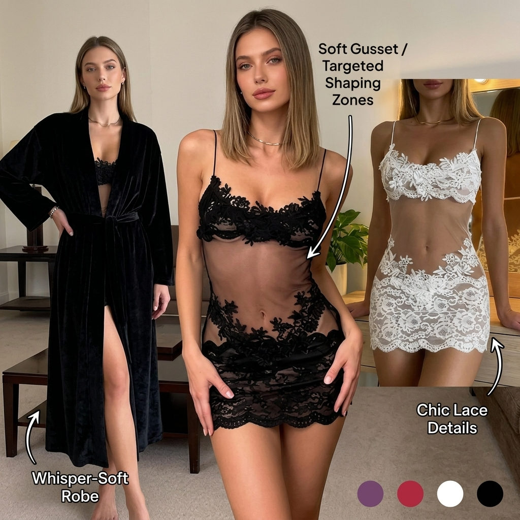 NoctisLuxe™ Lace Illusion Dress — Unleash Your Inner Goddess with Effortless Seductive Comfort