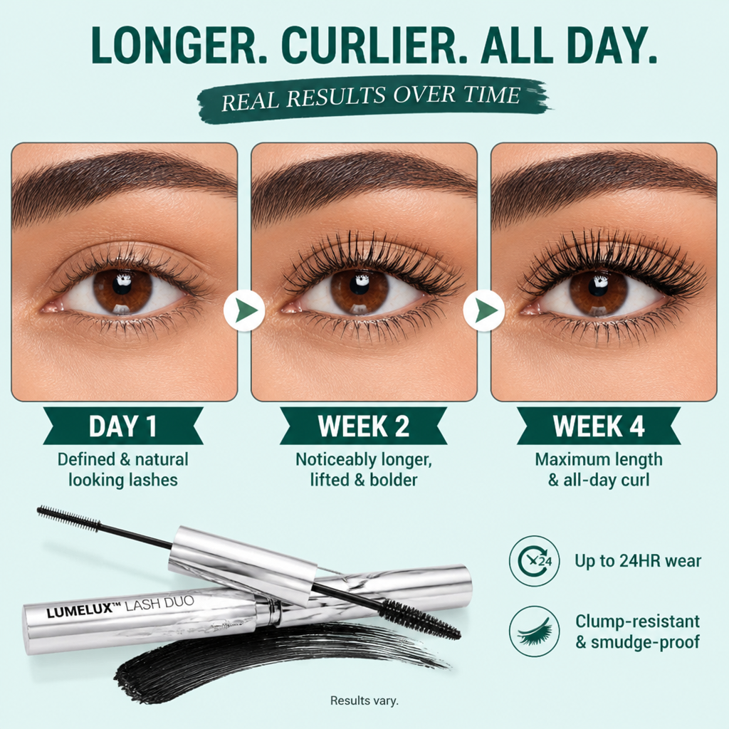 LumeLux™ Lash Duo — Lengthen, Lift & Hold Your Lashes 24 Hours, Clump-Free
