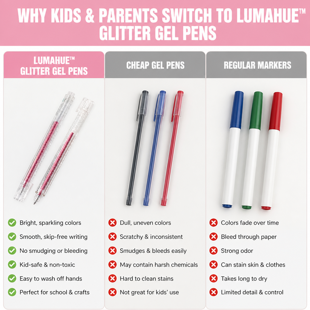 LumaHue™ Glitter Gel Pens — Unleash Brilliant Colors That Keep Your Imagination Forever Vibrant