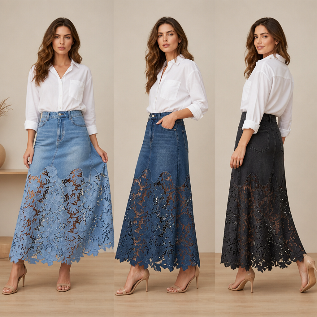 VelaLace™ Denim Skirt — Unleash Your Confidence with Comfort and Allure