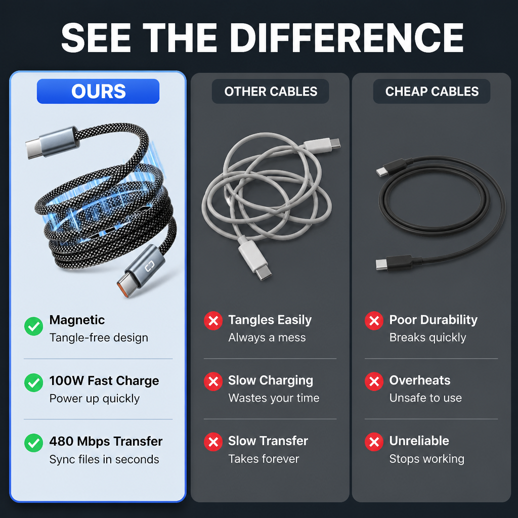 AeroMag™ — Charge Faster, Stay Tangle-Free, and Own Your Space Instantly