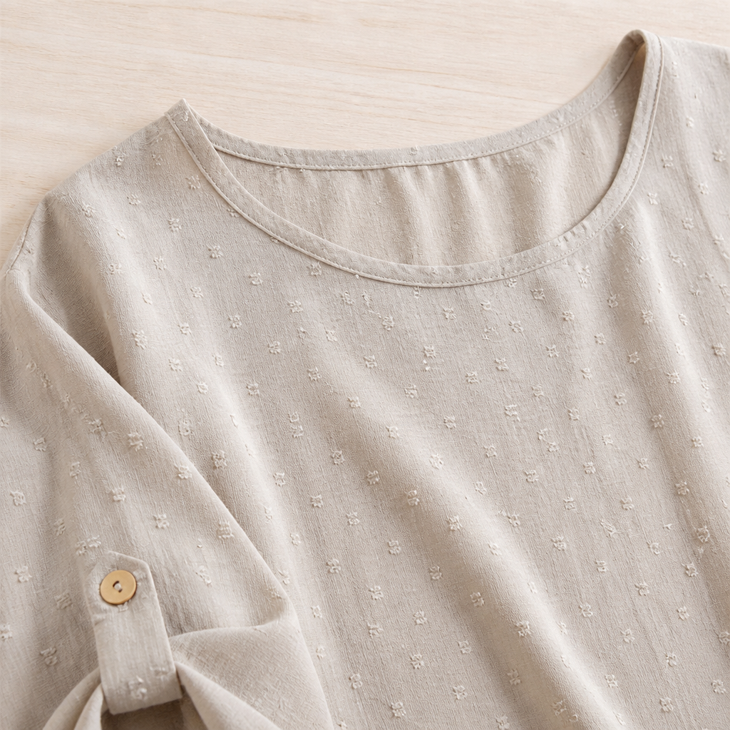 VelaraWeave™ Jacquard Top — Wrap Yourself in Soft Elegance That Boosts Confidence All Day