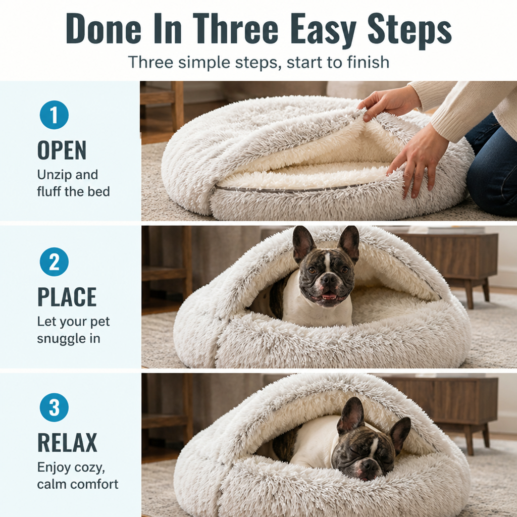 SnuggleNest™ — Wrap Your Pet in Cozy Calm for Blissful, Stress-Free Sleep
