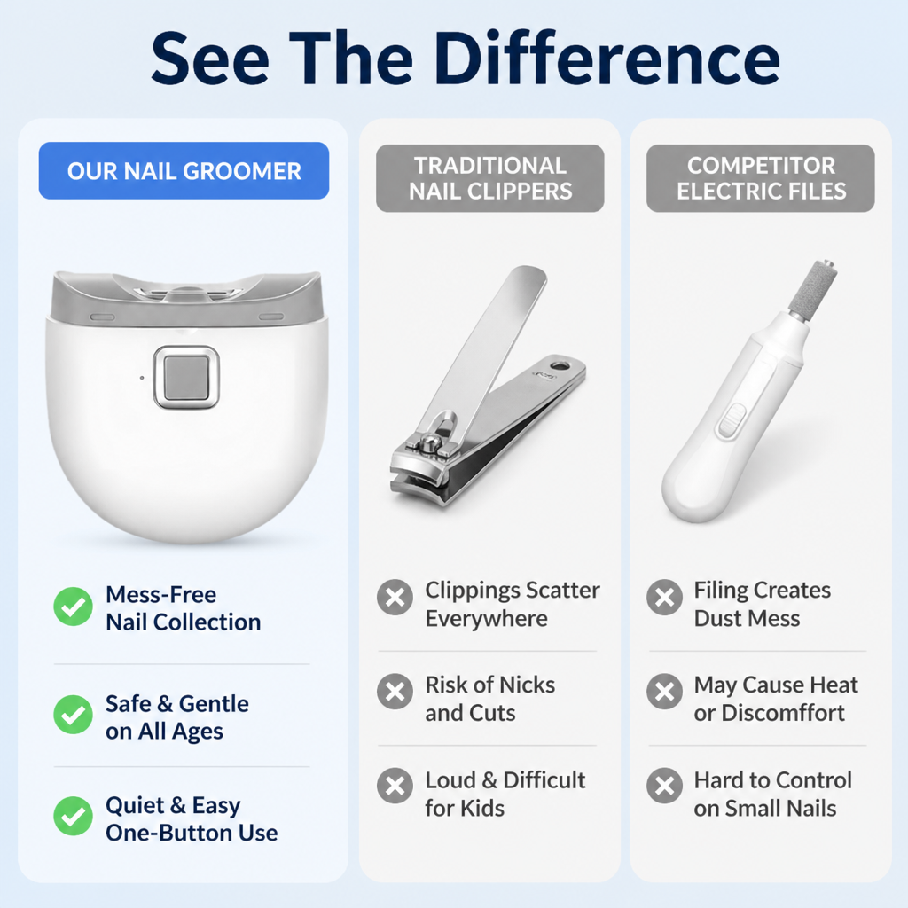 QuietTrim™ — Finally, Stress-Free Nail Care That Keeps Every Finger Safe and Clean