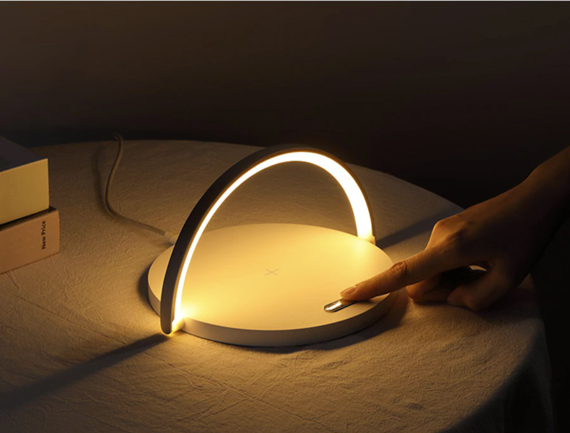 Wireless Charging Bedside Lamp – 3-in-1 Ambient Night Light and Station