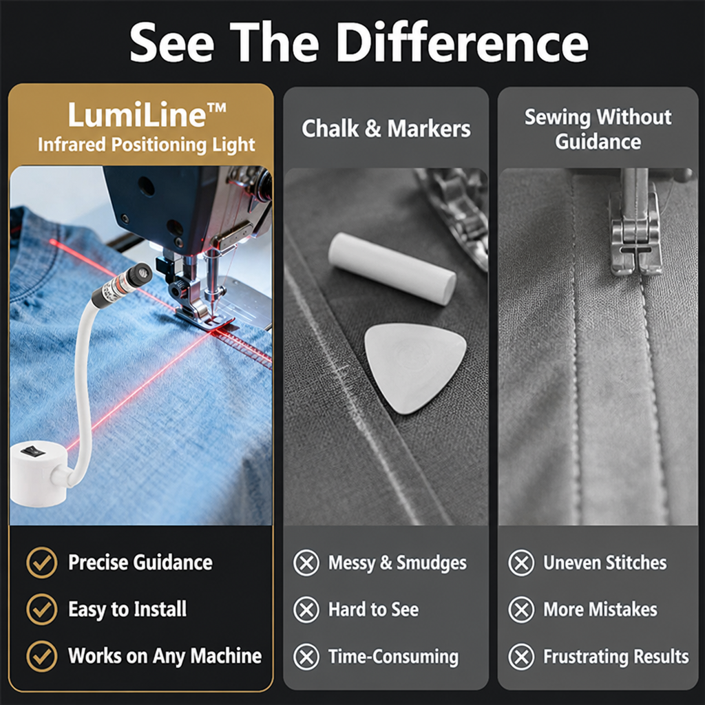 LumiLine™ — Stitch a Dead-Straight Line on Any Machine Without Chalk