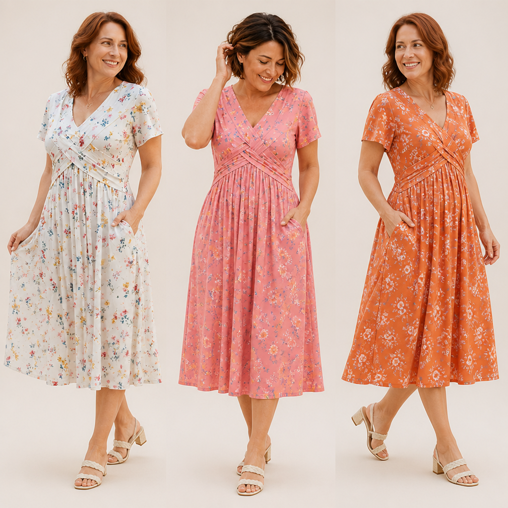 VivaLuxe™ Floral Twist Dress — Sculpt Your Curves and Radiate Confidence All Day Long
