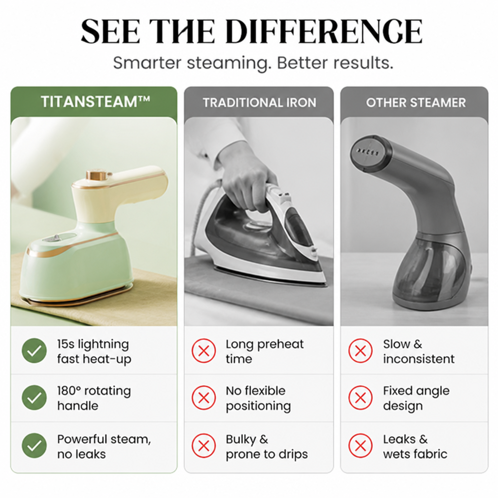 TitanSteam™ — Own Every Outfit with Speedy, Wrinkle-Free Confidence