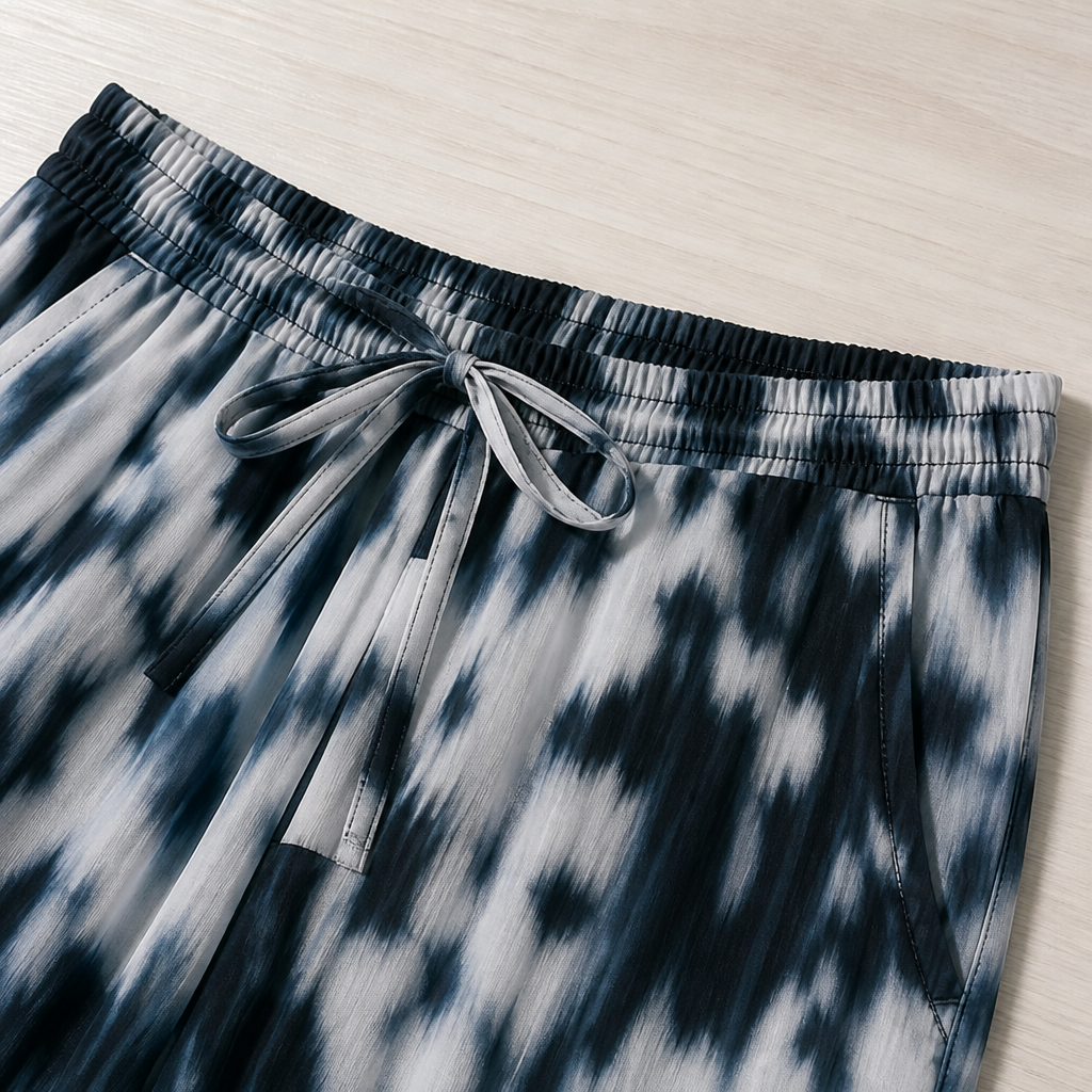 SolaraBreeze™ – Flowy Halter Ruffle Top & Wide-Leg Tie-Dye Pants Set