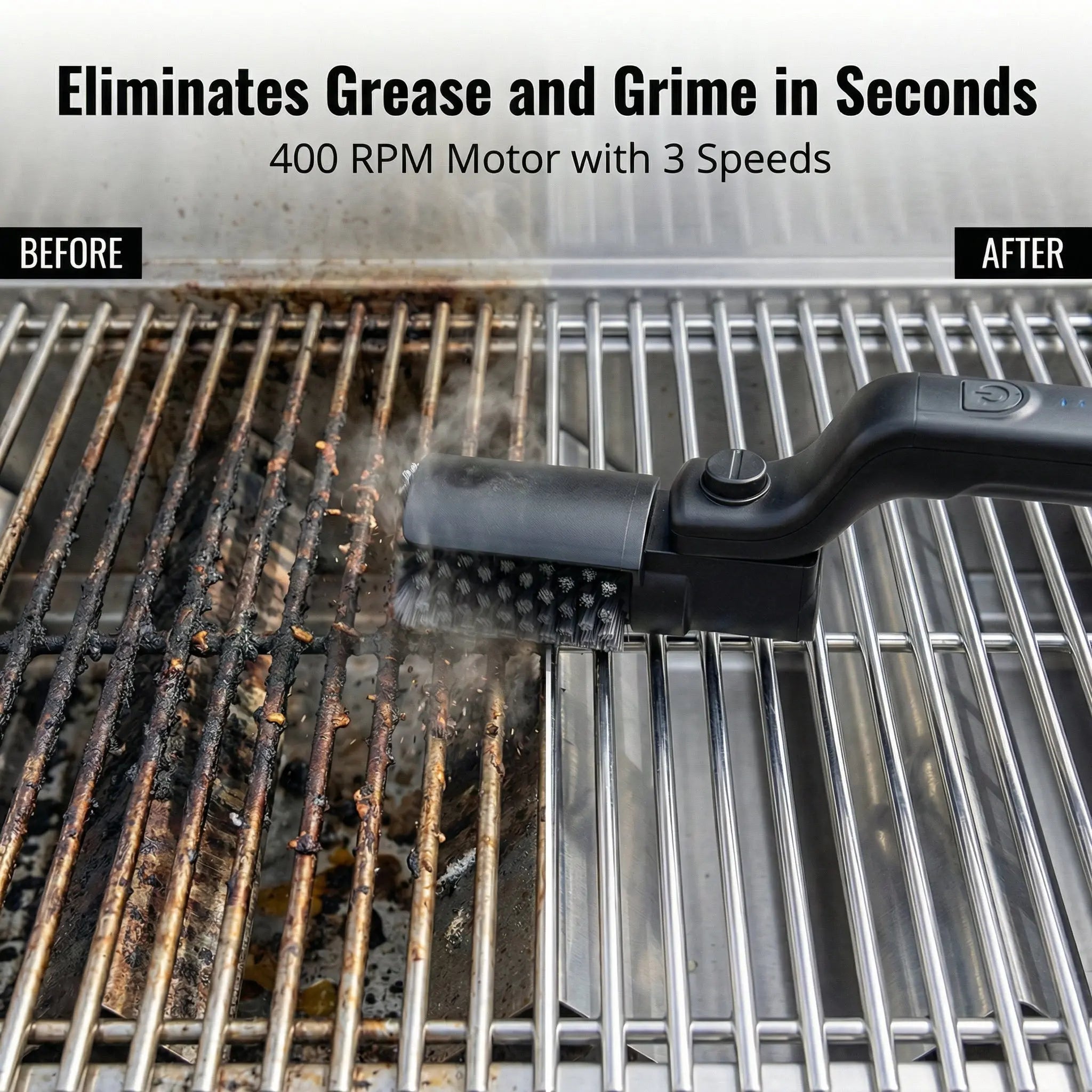 Grill Scrubber with Swiveling Head | Quick Grill Cleaning | Safe Bristle Design | GrillPro