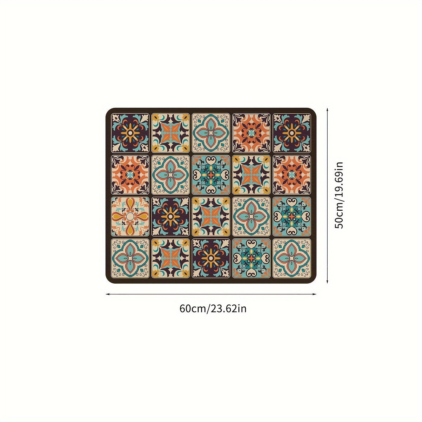 Retro Mosaic Washing Machine Cover Mat
