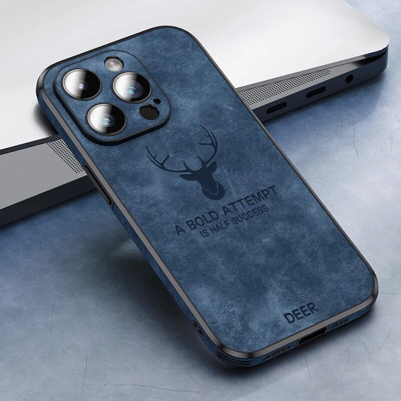 Slim Shockproof Smartphone Case in Genuine Leather – Stylish Protection