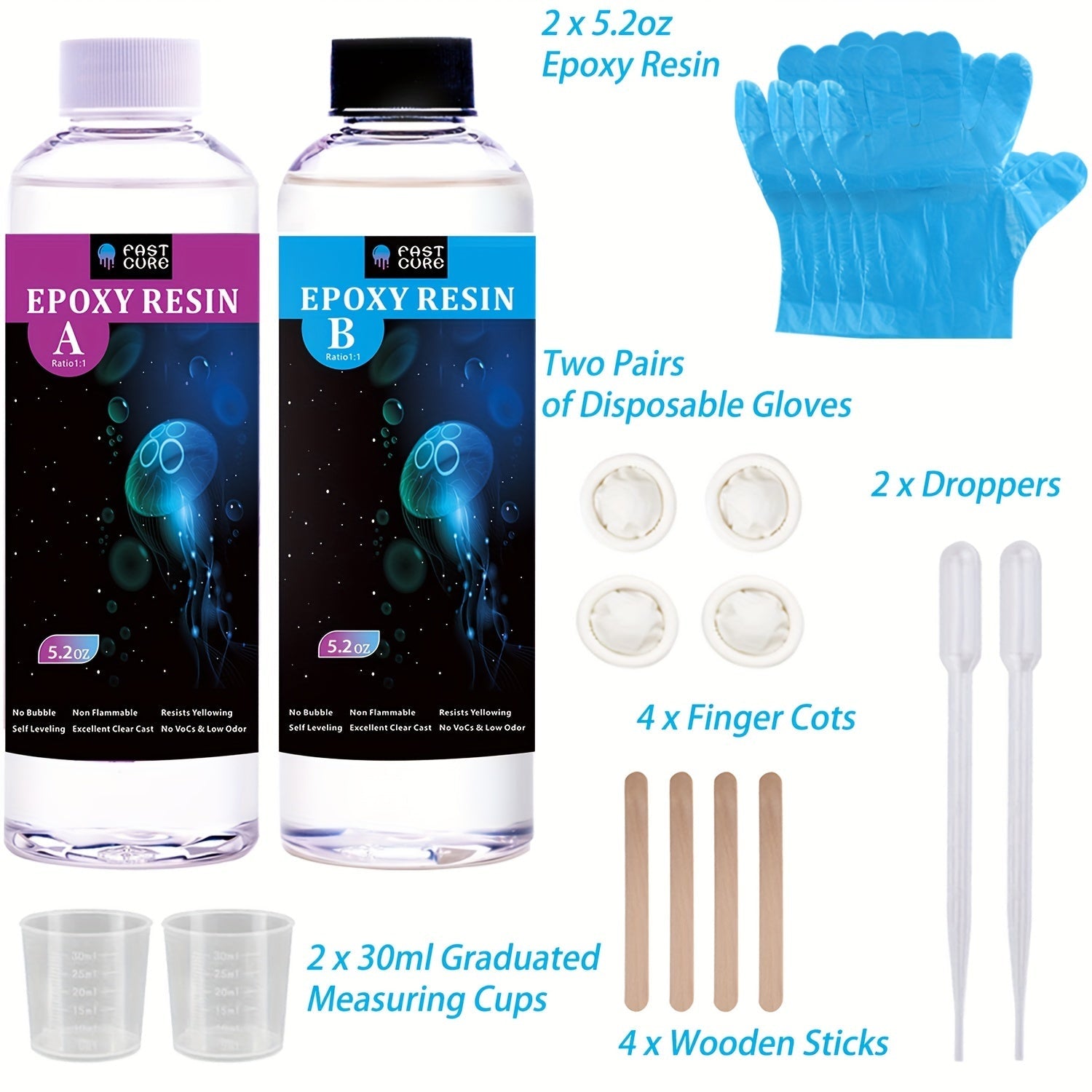 DIY Crystal Clear Epoxy Resin Kit 1:1