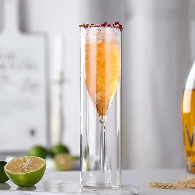 Crystal glasses with levitating effect for champagne